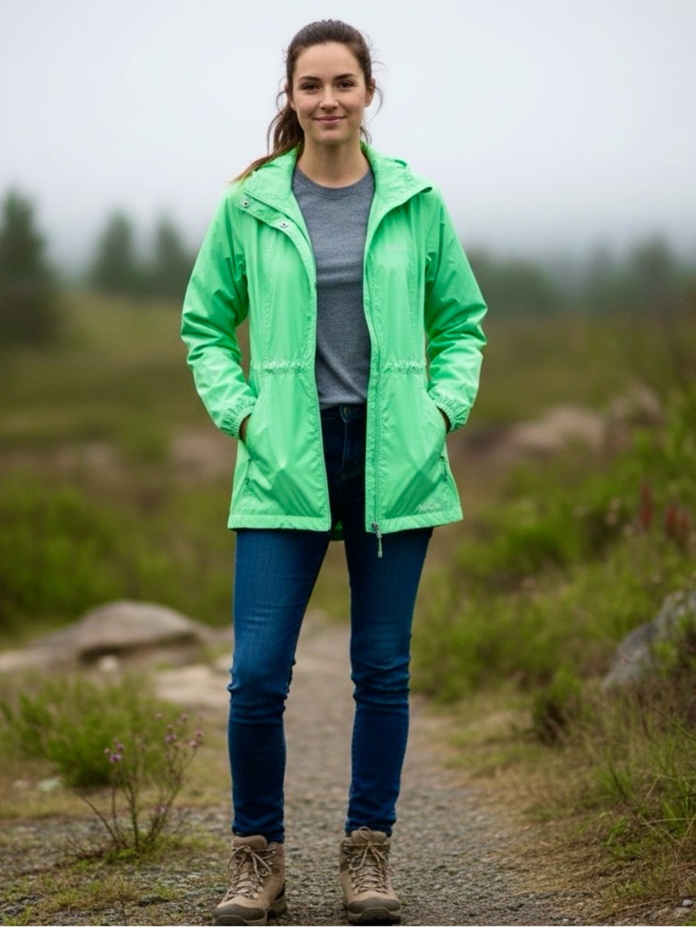 NEW Eddie Bauer lightweight fall drawstring windbreaker cinched waist jacket
